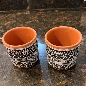 Geometric Patterned Terracotta Planters